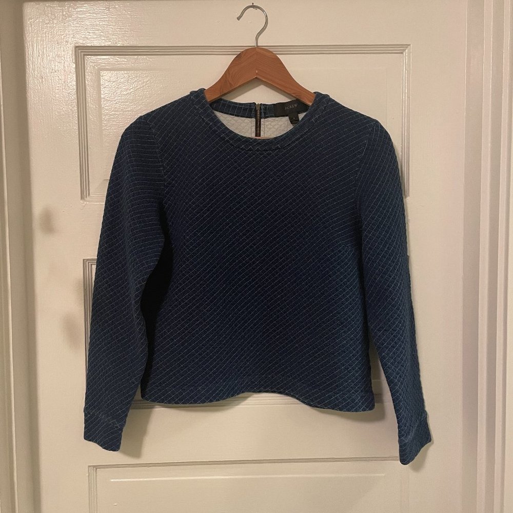 J.Crew Quilted Indigo Sweatshirt S